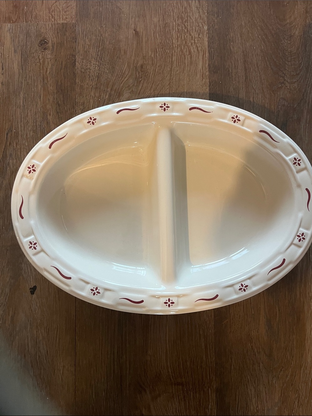 Longaberger divided serving dish. 
Great condition. 
13.5” x 10”